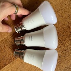 3x Philips Hue White B22 Smart Bulbs - Bluetooth, No Bridge Needed