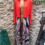 Vintage Red floral maxi 1970s Shirt Dress, hippie boho Retro, button & zip fastening Size Small maybe Medium( check measurements) Postage included Image 9