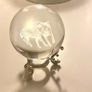Beautiful glass ball with hologram  of  wolfs inside it Image 2