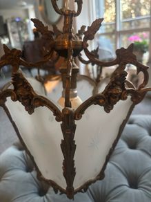 Antique style brass lantern ceiling light