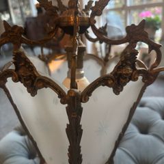 Antique style brass lantern ceiling light