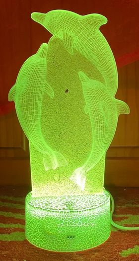 remote control 3D night light, various colours