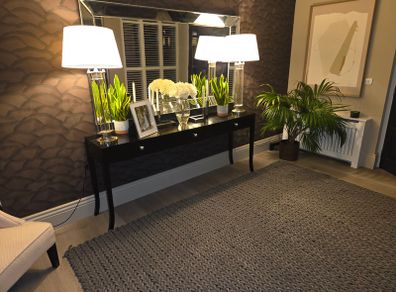 Absolutely stunning grey hand woven braided chunky knit rug