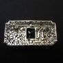 Art Deco Vintage Style Emerald Stone Silver Brooch Pin Image 8