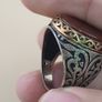 Vintage-Inspired Agate & Silver Ring Elegant Handcrafted Design Image 2