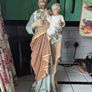 Large Religious 63.5cm high Vintage polychrome large Saint Joseph and the infant Jesus statue Image 5