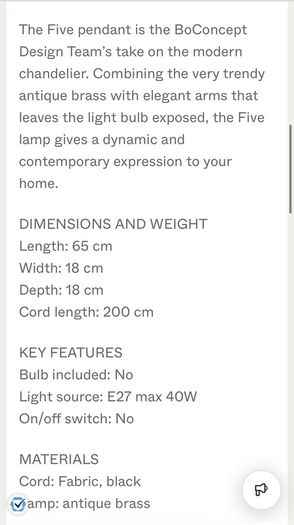 BoConcept - Modern chandelier - brass