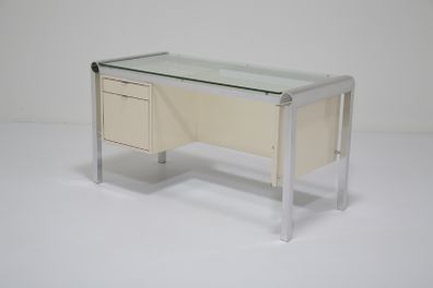 Mid-Century Lacquer, Glass and Chrome Desk by Pierre Cardin, 1970s