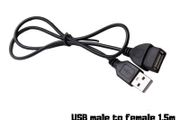 USB 2.0 Extension Cable A Male to A Female 1.5m  Black