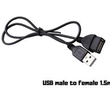 USB 2.0 Extension Cable A Male to A Female 1.5m  Black