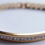 Vintage 1980s Rose Gold Plated Bracelet: Austrian Crystals length 8" Image 6