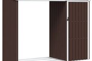 Garden Firewood Shed Brown 245x98x159 cm Galvanised Steel