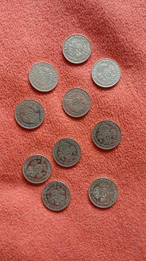 10 Silver British 2-Shilling-Florins
