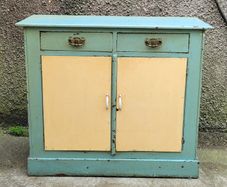 Antique irish painted pine cabinet/sideboard
