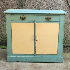 Antique irish painted pine cabinet/sideboard
