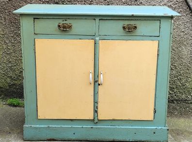 Antique irish painted pine cabinet/sideboard