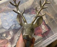 silver deer head