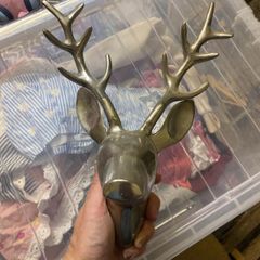 silver deer head