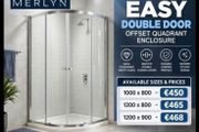 Merlyn easy double doors offset quadrant enclosures see below for prices