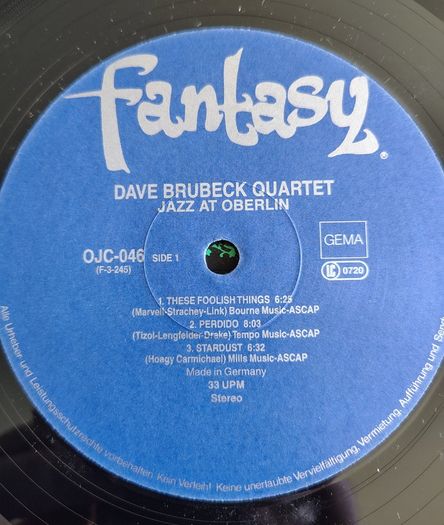 The Dave Brubeck Quartet - Jazz At Oberlin Vinyl LP (1953) 1983 Reissue Jazz Hard Bop EX+