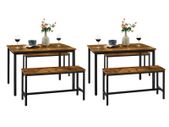 Dining Table and Bench Set for 8 People