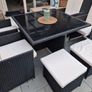 9 Piece Rattan Black Cube Dining Set Image 2