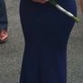 Beautiful navy turtleneck fishtail maxi dress, plus matching shoes Image 6