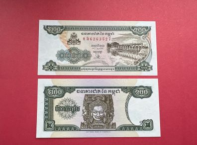 Cambodia 200 Riels  1998 Pick 42b  ( Uncirculated )