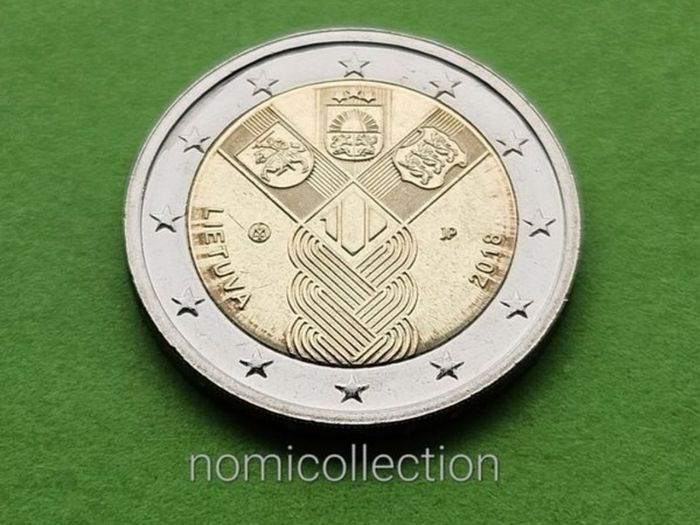 Commemorative Uncirculated 5 x 2 Euro coins.