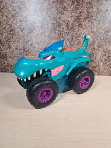 hot wheels CAR CHOMPIN MEGA WREX monster truck with lights and sounds