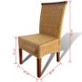 Dining Chairs 2 pcs Brown Natural Rattan Image 4
