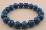 Deep Ocean Blue Apatite Bracelet Polished Round Beads