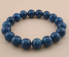 Deep Ocean Blue Apatite Bracelet Polished Round Beads