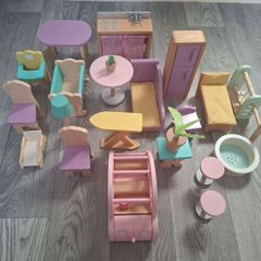 Wooden doll house furniture