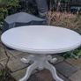Extending Solid Wood Dining Table & 8 Matching Upholstered Chairs Image 4