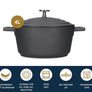 Casserole Dish With Lid, Medium 4L/24 cm, Lightweight Cast Aluminium, Induction Hob And Oven Safe (FREE POSTAGE) Image 2