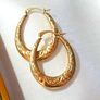 Vintage Hallmarked 9ct Gold Creole Earrings Image 4