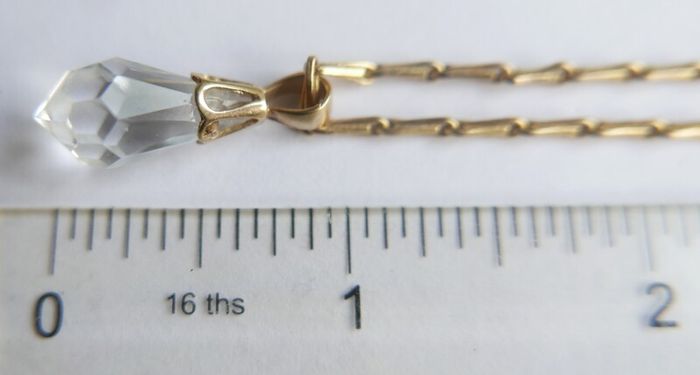 Antique Gold Filled Hayseed Chain Necklace and Pendant length 12"