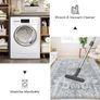 Washable Rugs Living Room Area Rugs Grey Vintage Boho Rug Large Non Slip Carpet Moroccan Rugs Short Pile Rug for Bedroom Dining Room Kitchen Soft Faux Wool Carpet 120x170cm Image 4