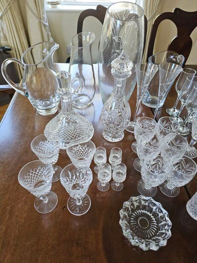 Large Job Lot - Various Crystal and Glass - Glasses, Decanters, Vases