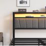 King Size Bed Base with Charging Station and Led lights Image 6