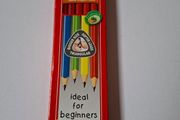 12 Junior Triangular Pencils &amp; Sharpener