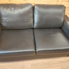FREE!  2 Seat Leather Sofa - Collection Only this Weekend.