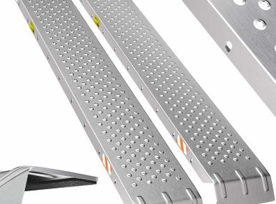 Set Of 2 400 kg Loading Ramp Galvanised Steel Ramps  Non-Slip Surface - Driveway