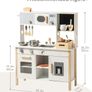 Kids Play Kitchen, Wooden Toy Kitchen with Planting Box & Toaster and Cutting Play Foods, Toddlers Pretend Planting Kitchen Playset with Ice Maker and Pizza, Gifts Toys for Girls Boys Ages 3+ Image 7