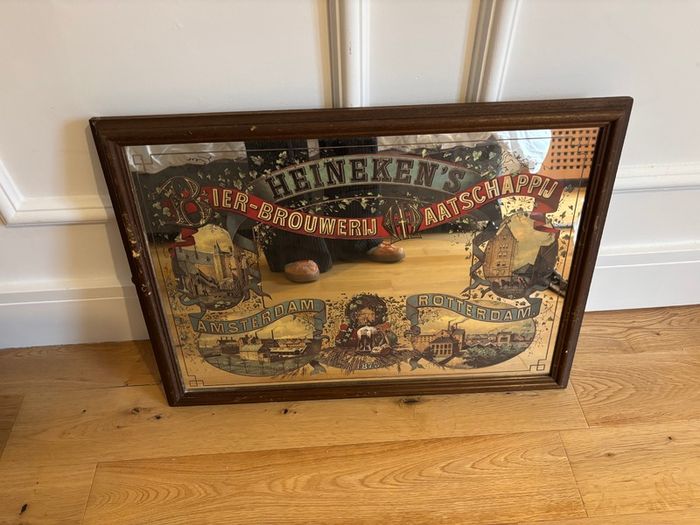 Collection of 6 Vintage Pub Mirrors - Powers, Macardles, Tullamore Czar Vodka, Heineken