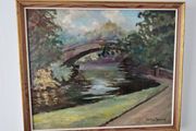 Oil Painting of Duck Pond, possibly Stephens Green.