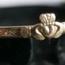 Vintage 9Ct Gold Plated Irish Claddagh adjustable Bangle Bracelet Image 2