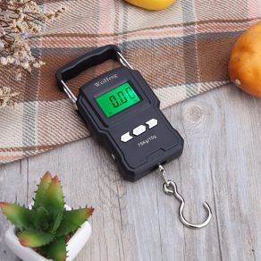 BRAND NEW 75Kg/10g Electronic Weighing Scale LCD Digital Display Hanging Hook Scale with Measuring Tape for Fishing Travel