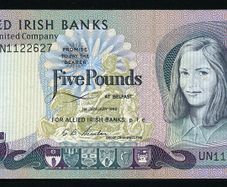 IRELAND (Northern) - 5 Pounds Banknote - 1977 P-6b - Allied Irish Banks - (aUNC)